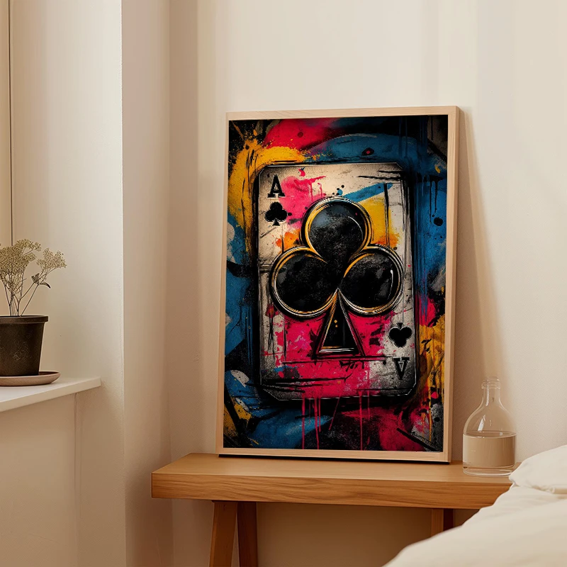 Street Graffiti  Ace of Hearts Spades Posters and Prints Canvas Printing Wall  Picture for Living Room Home Decor Cuadros