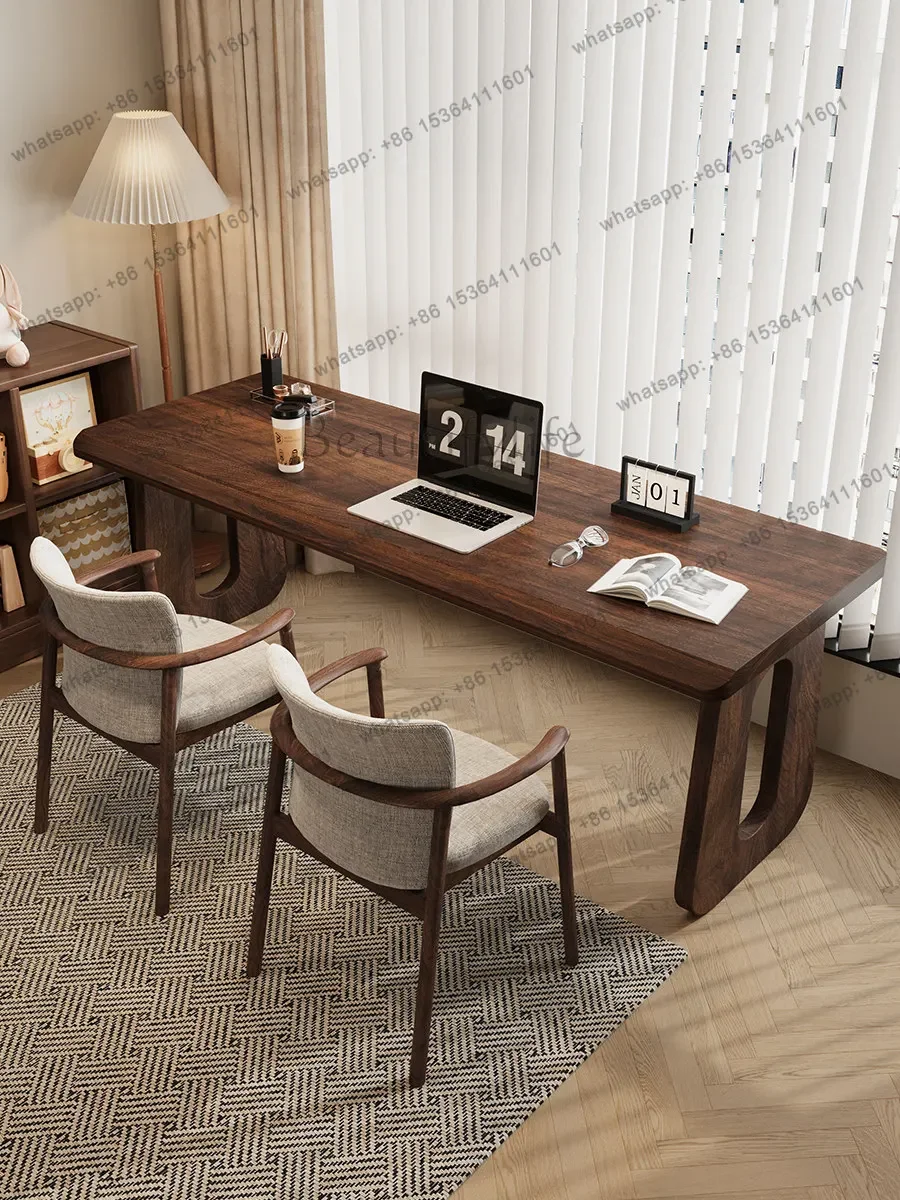 yj58 South American walnut against the wall desk solid wood home office computer desk workbench