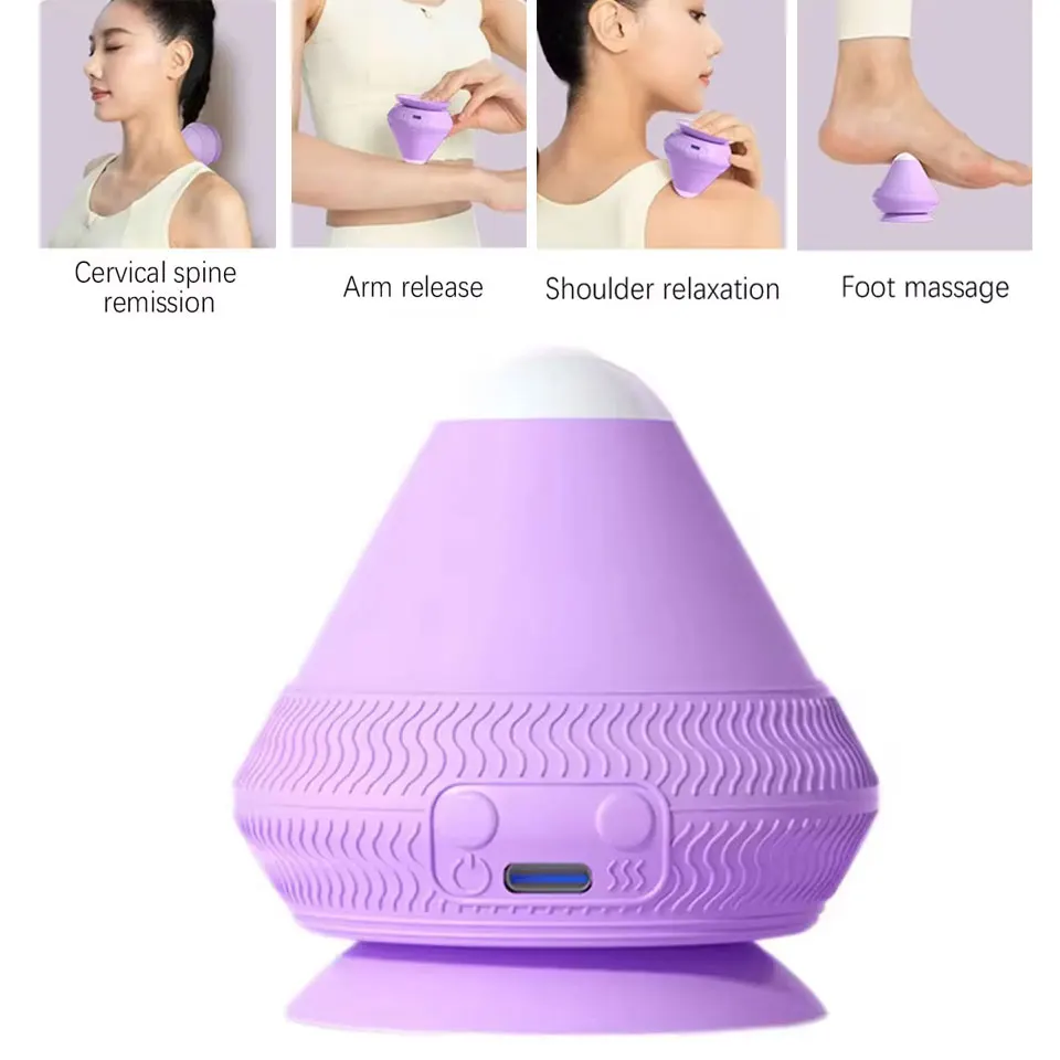 Fitness Relaxation Massager Ball Silicone Massage Ball 2 Gear Vibrating for Pain Relief Waist Back Neck Shoulder