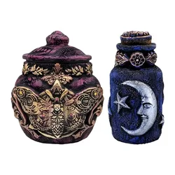 Vintage Moon Resin Perfume Bottles Decorative Retro Gothic Witch Potion Bottle Apothecary Jar Home Ornaments Decorative Gift
