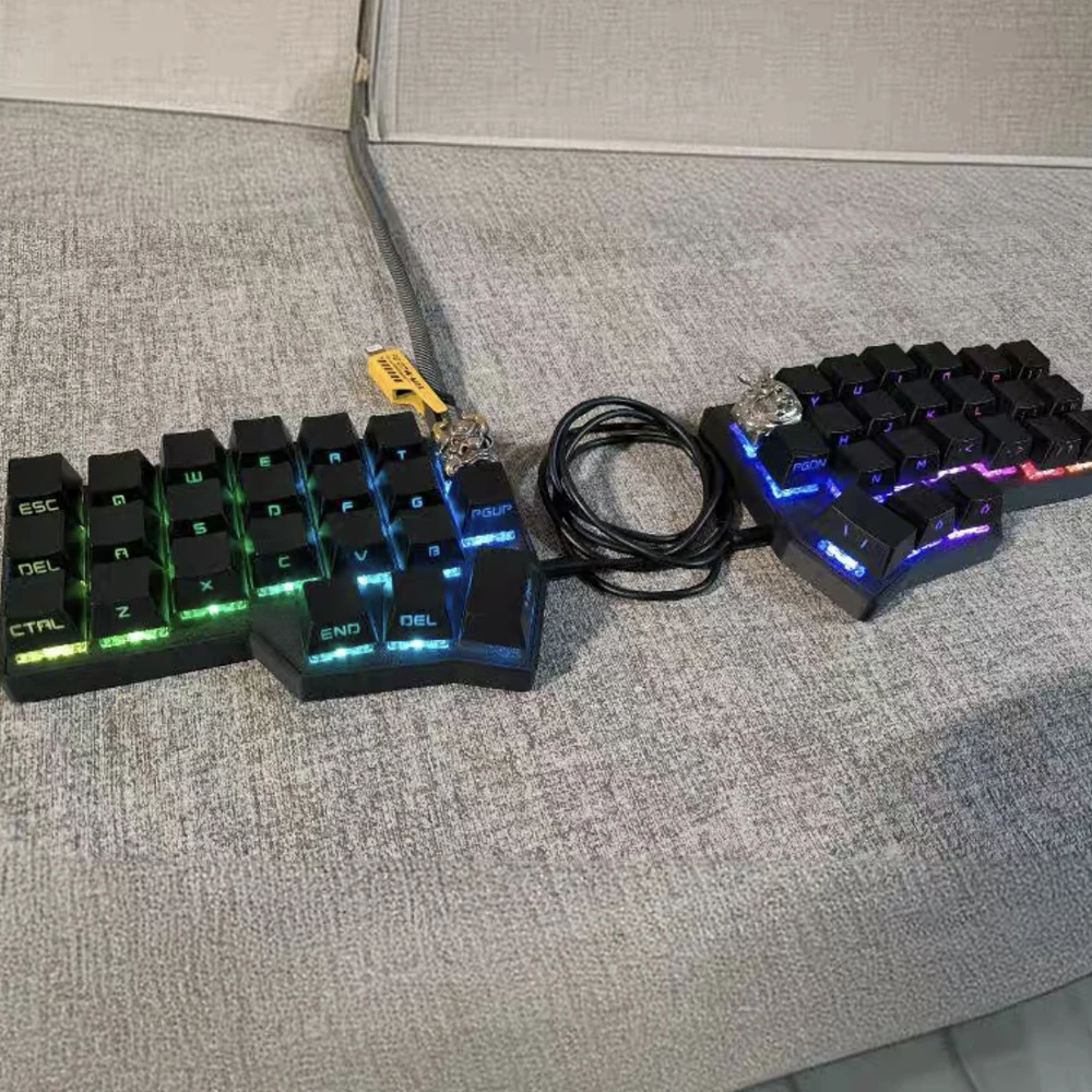 Imagem -05 - Corne-teclado Mecânico para Jogos Split Hot-swap com Fio Rgb Qmk Vial 46