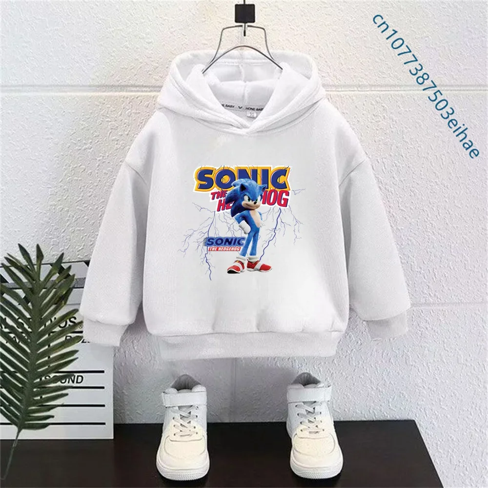 Sudadera con Capucha Infantil con Estampado de Sonic en Estilo Y2K. Chaqueta Deportiva Casual Moderna para Niños y Niñas.
