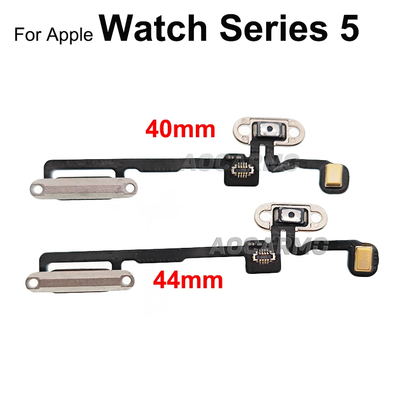 Aocarmo For Apple Watch Series 5 SE1 40mm Series5 44mm Power On Off Flex Cable With Micphone And Rotation Shaft Replacement Part