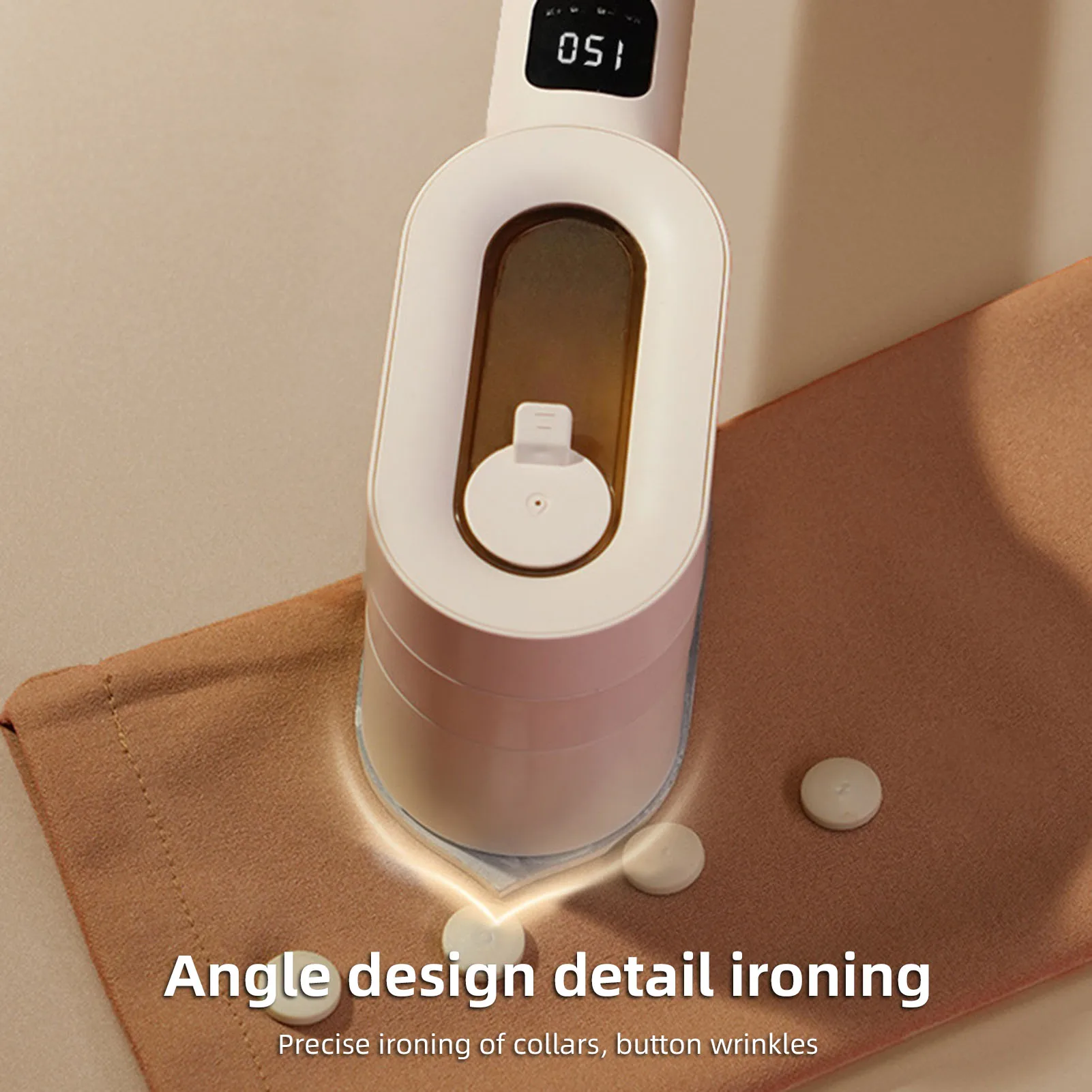 Setrika Pakaian Genggam Tampilan Digital Setrika Penghilang Kerut Pakaian Basah Kering Portabel Suhu Konstan Otomatis untuk Rumah