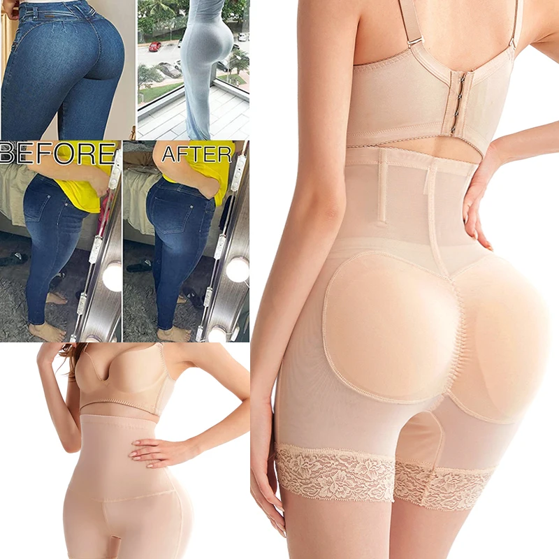 

Women Butt Lifter Panties Padded Shapewear Hip Enhancer Pads Shorts Seamless Underwear Tummy Control Boyshorts Female Underwear