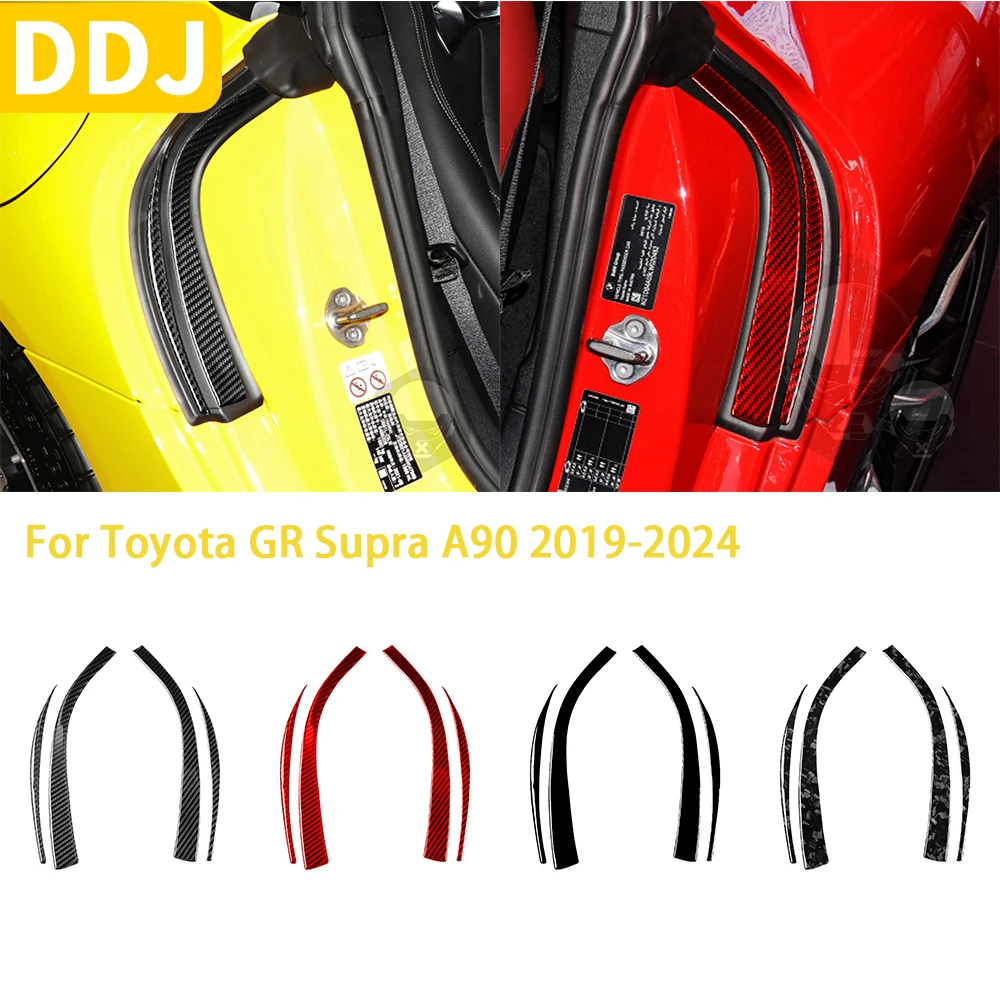 For Toyota GR Supra A90 MK5 2019 2020 2021 2022 2023 2024 Accessories Carbon Fiber Car Interio Door Cover Trim Sticker