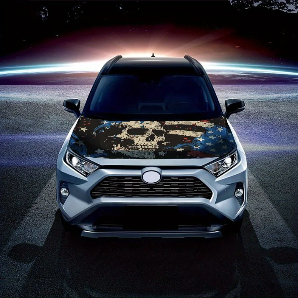 ملصقات غطاء السيارة مطبوعة على شكل جمجمة لامعة على شكل نجمة، ملصقات فينيل للسيارة ذاتية اللصق مقاومة للماء، عصا حماية لتزيين السيارة #3