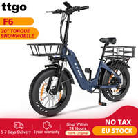 ttgo F6 Folding Electric Bike,20 Inch Electric Bicycle for Men 36V25 Ah Removable Battery,4.0 Fat-Tire Mountain Ebike 250W Motor