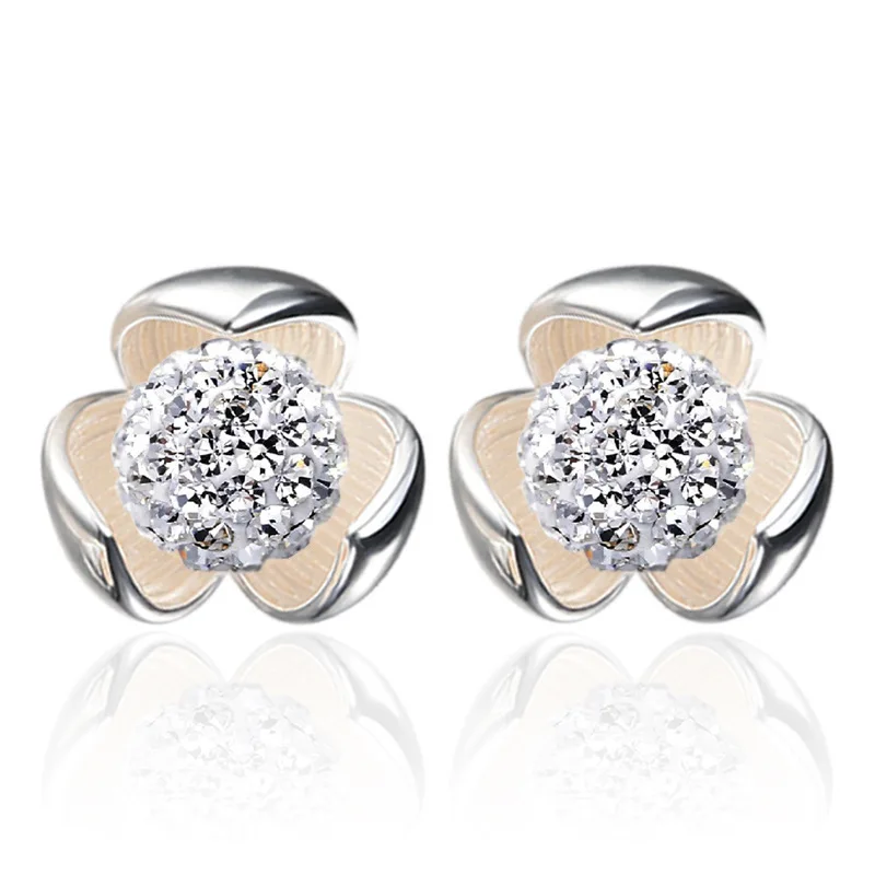 925 Pure Sterling Silver Stud Earrings Adorned with Pearl Shambhala Agate Chic Jewelry Perfect for Women Who Love Fine Silver