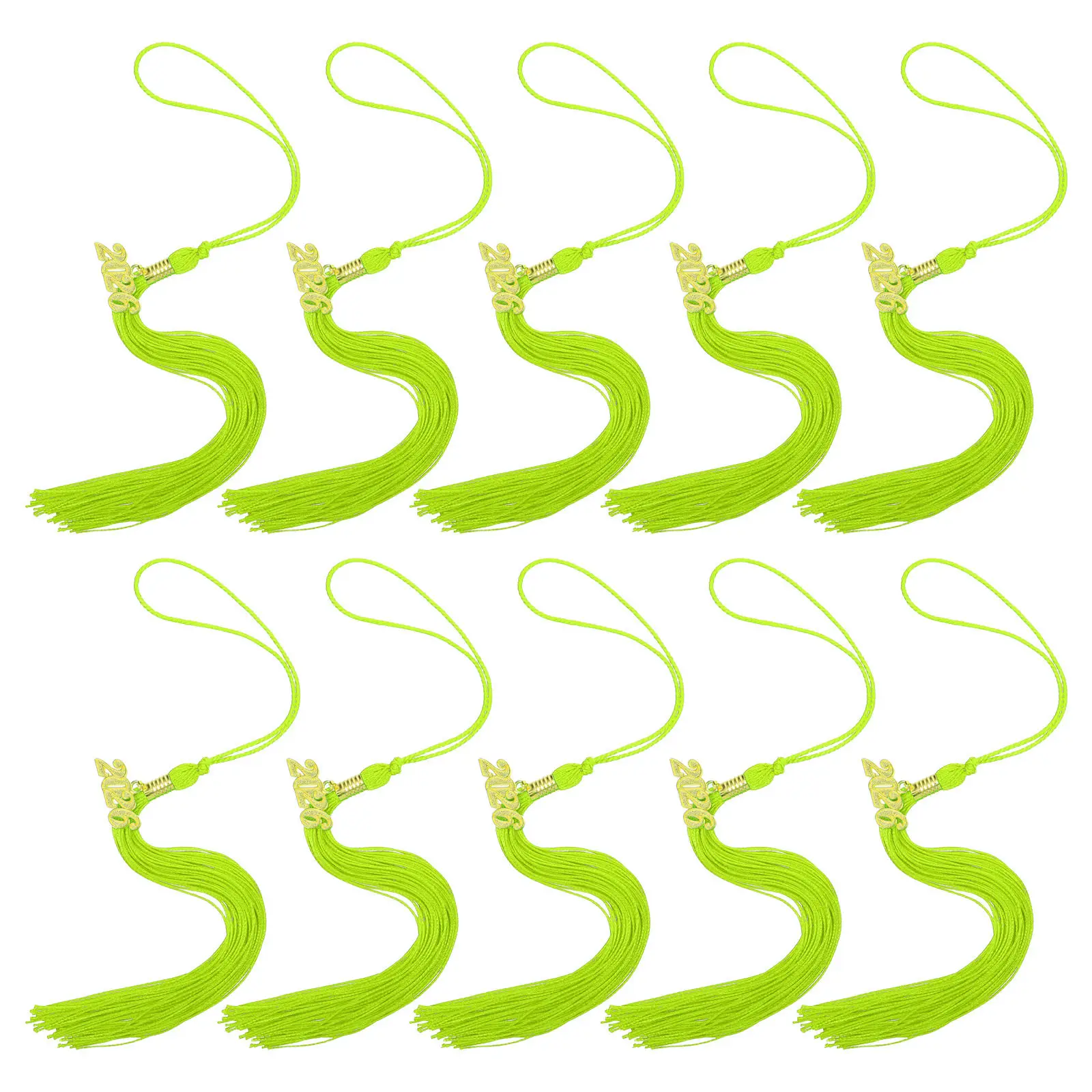 10Pcs Graduation Tassels Charms Olive Green Academic 2026 Graduate Cap Ceremony Accessories Souvenir Decoration