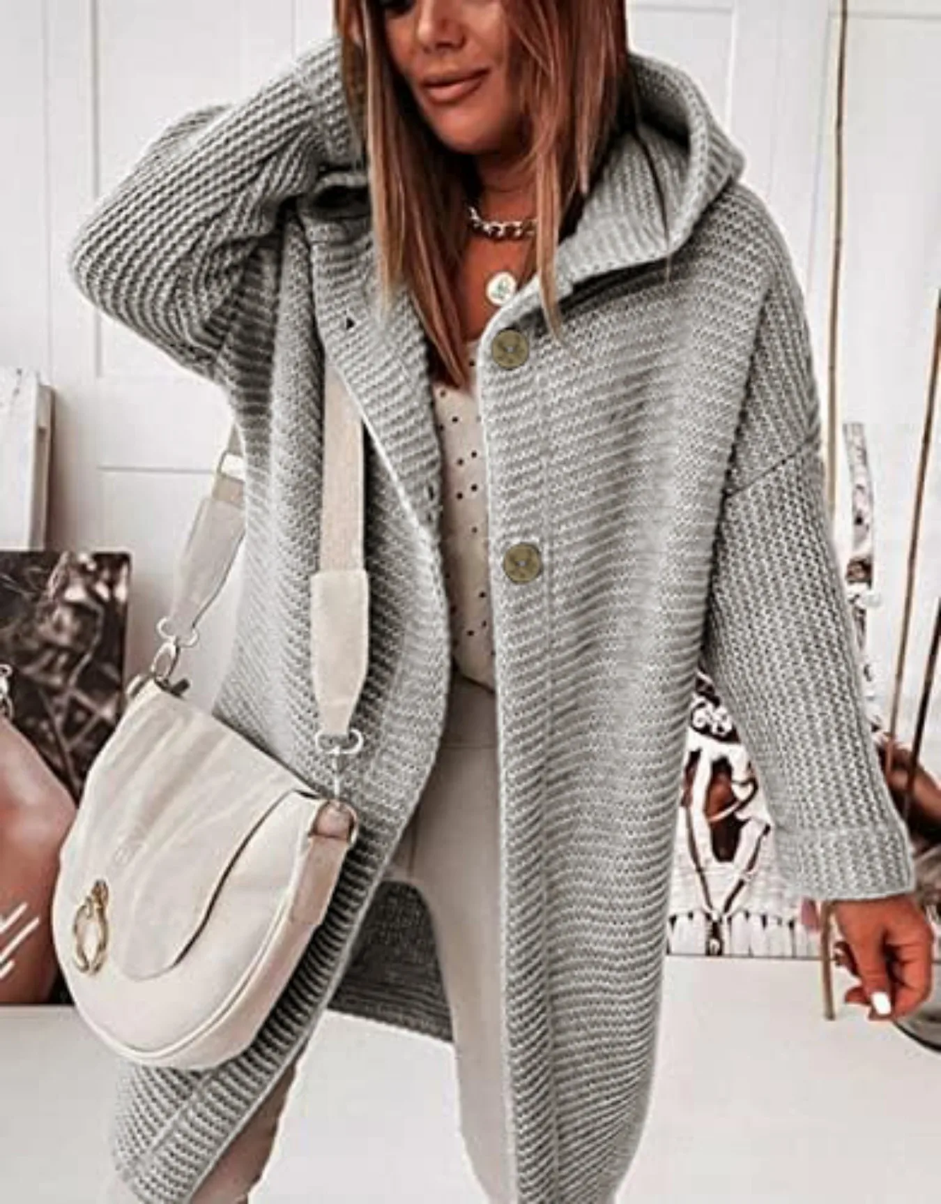 #4 Latest Button Front Knit Cardigans Offers