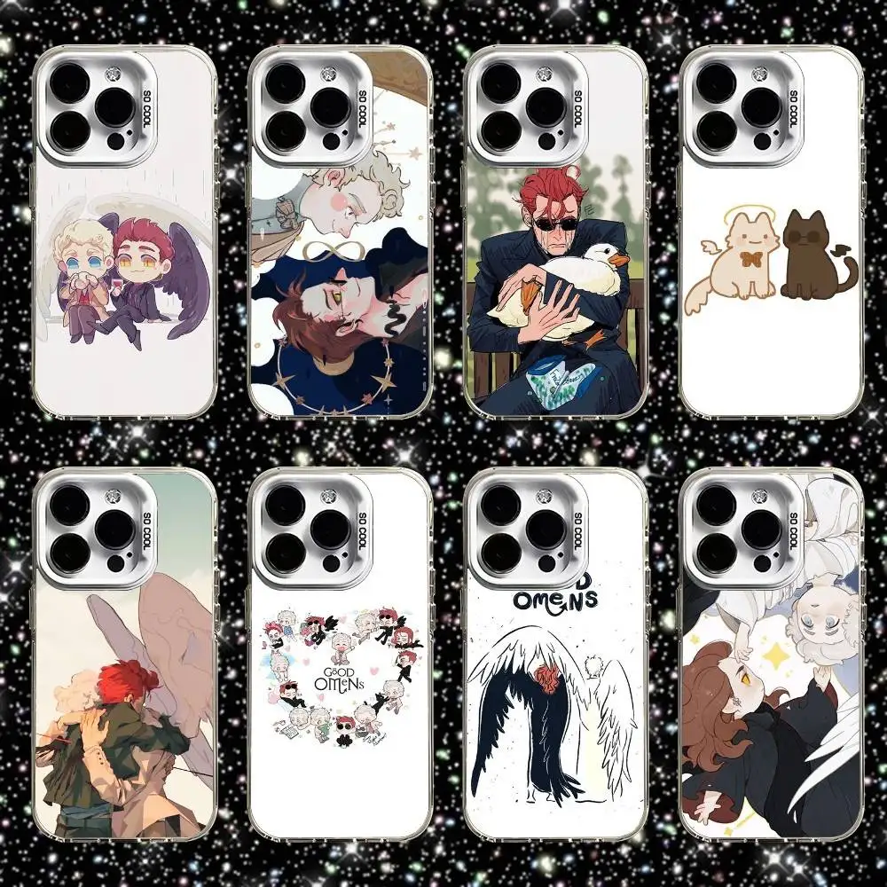 

Good O-Omens Cute Phone Case For iPhone 16,15,14,13,12,11,Pro,XS,Max,Plus,Mini,SE White Candy Matte Shockproof Cover