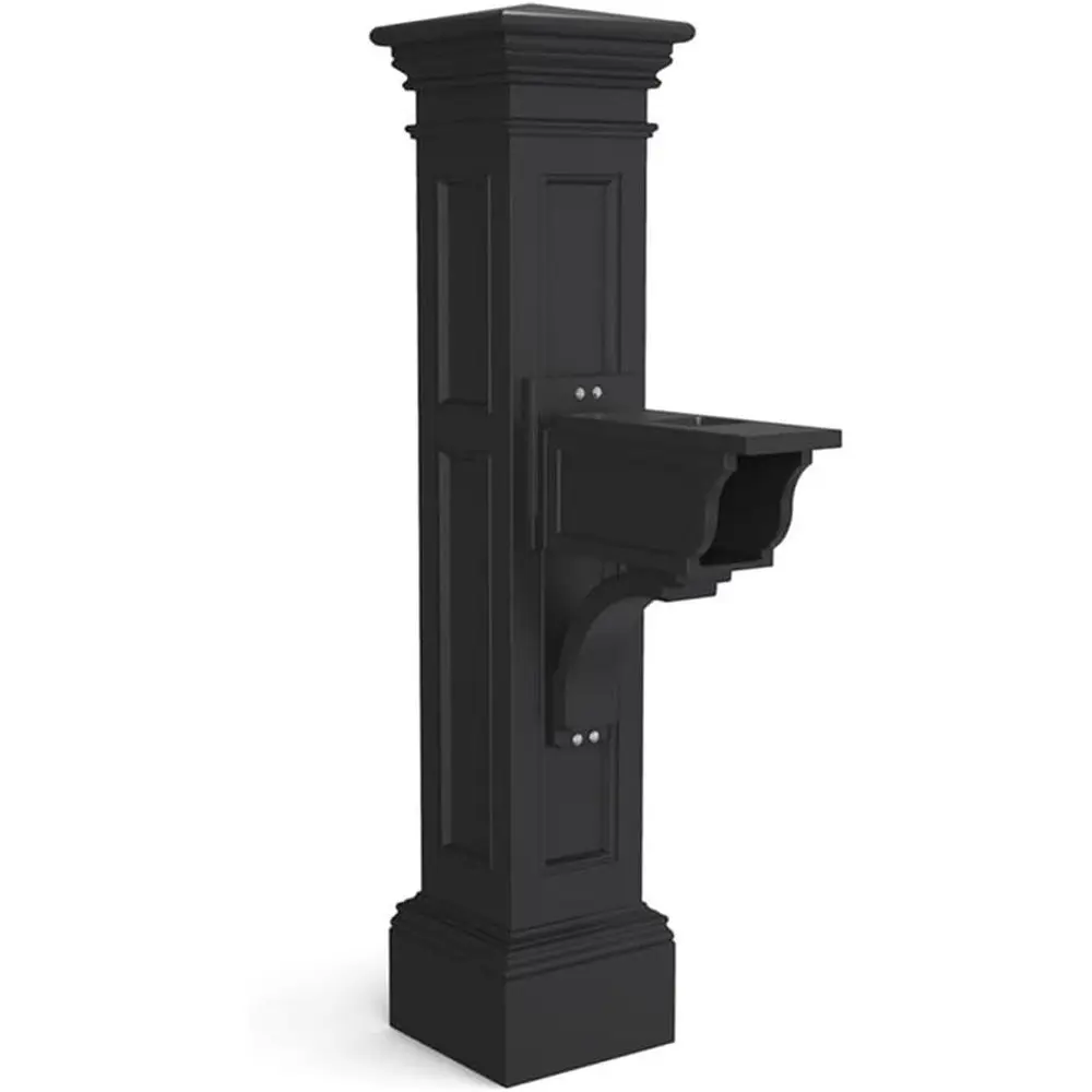 

Классический почтовый ящик из черного пластика