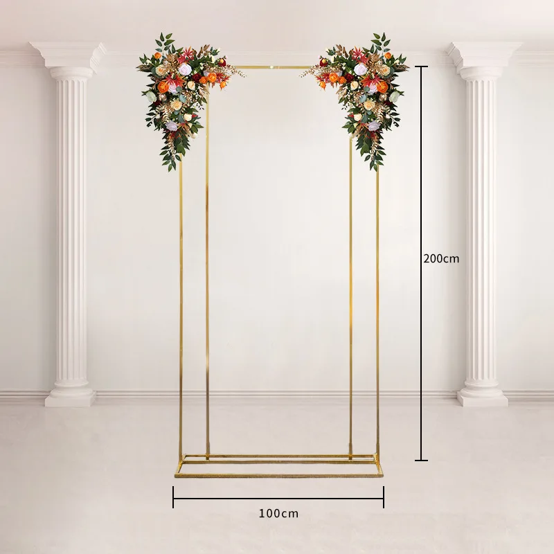 Wedding Stage Decoration Shiny Plating Arch Outdoor Flower Display Stand Birthday Party Background Welcome Sign Balloon Stand