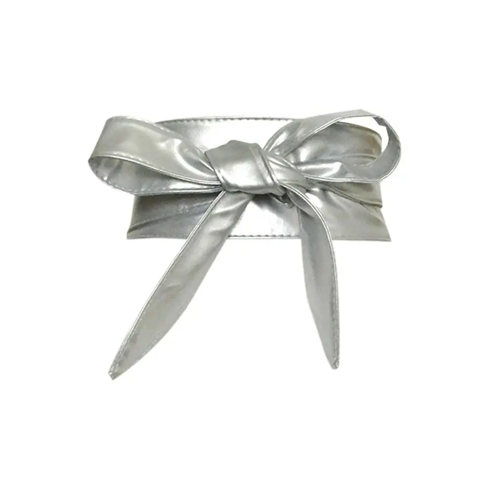 Fashion Simple Wrap Bowknot Ladies Dress Cummerbands Corset Waistband Wide Waist Band Bowknot Leather Belt