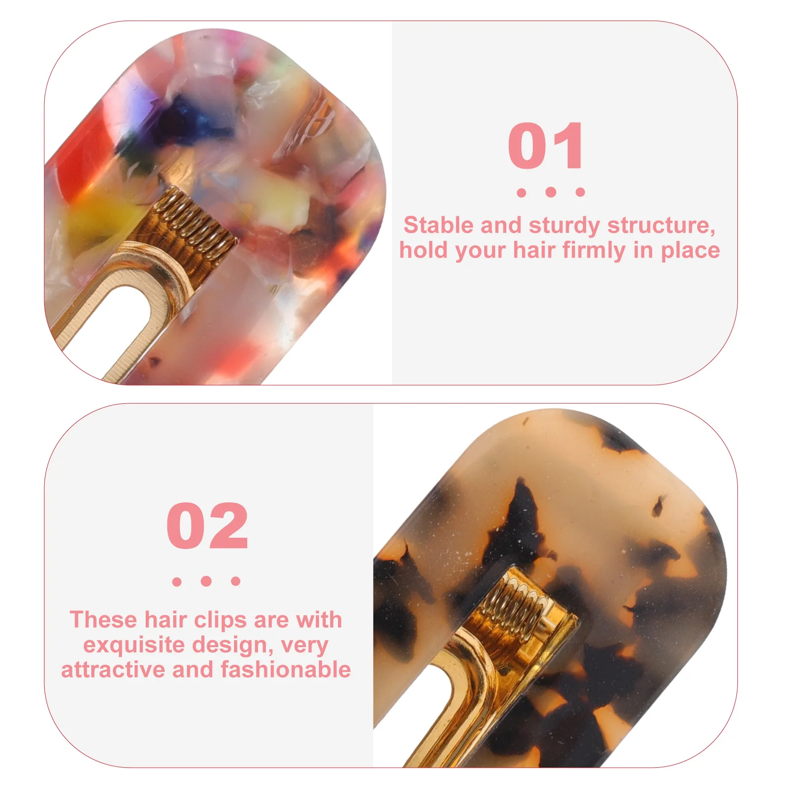 

2Pcs Acetate Sheet Hair Clips for Women Girls Thin Hair Accessories Perfect for Makeup Washing Face Exercising Styling