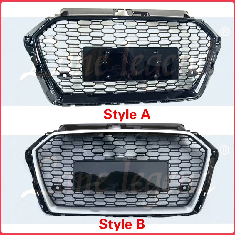 Car Auto Parts Front grill for Audi A3 2017 2018 2019 2020 New ABS material  high quality radiator center grills RS3 style