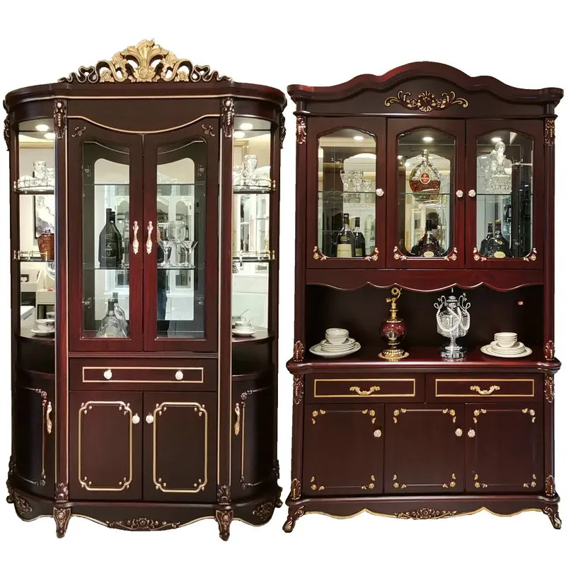 

European style wine cabinet, living room, dining room, wine cabinet, household storage cabinet, classical display cabinet