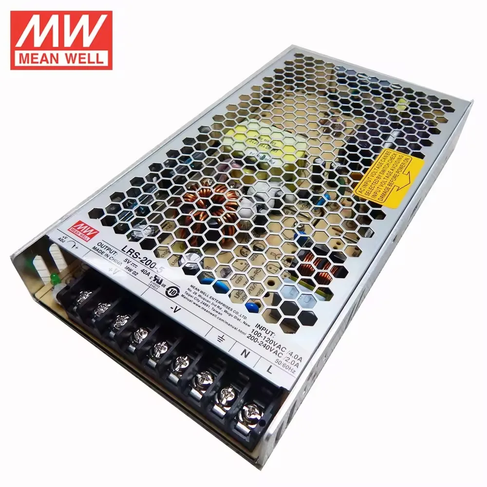 LRS-200 MEAN WELL Switching Power Supply Mean Well LRS-200-5V 12V 24V 48V 200W Single Output Switching Power Supply