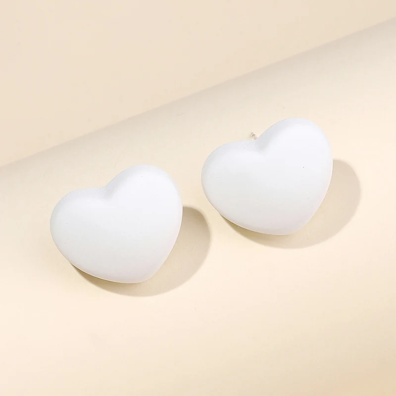 Painting Acrylic Stud Earrings For Women LOVE Heart Trendy Elegant Wedding Bride Jewelry Prevent Allergy