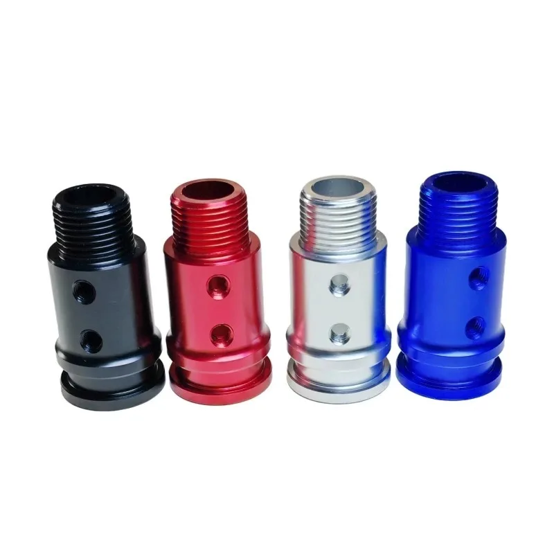 Automobile Gear Manual Shift Handle Adapter Black Aluminum Alloy Threadless Shifter M18x1.5 Adapter 8mm, 10mm, 11mm, 12mm.