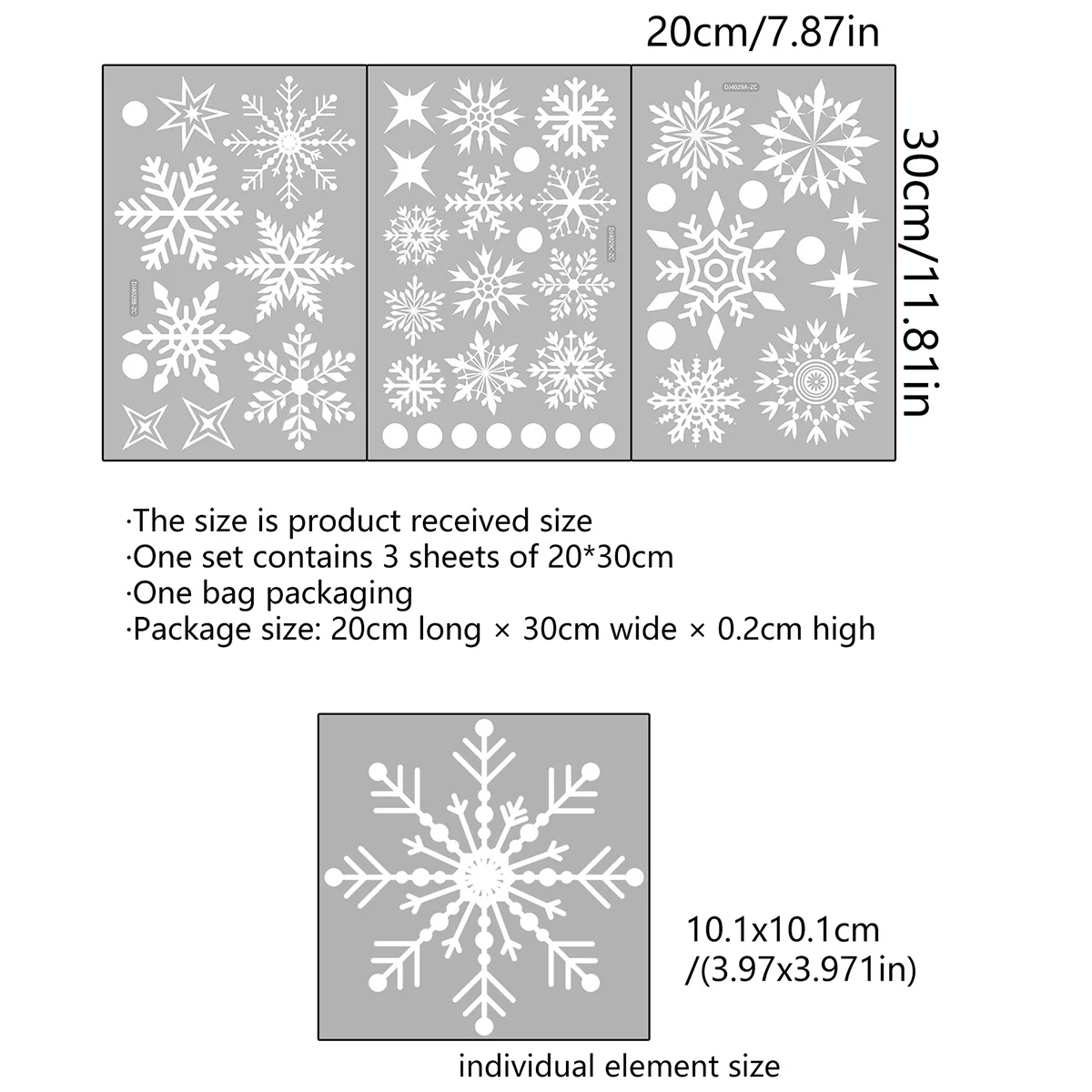 

Doulbe-Side Visual Snowflakes Window Decor Clings Xmas Holiday Office Store Home School Decoration Decoration Stickers