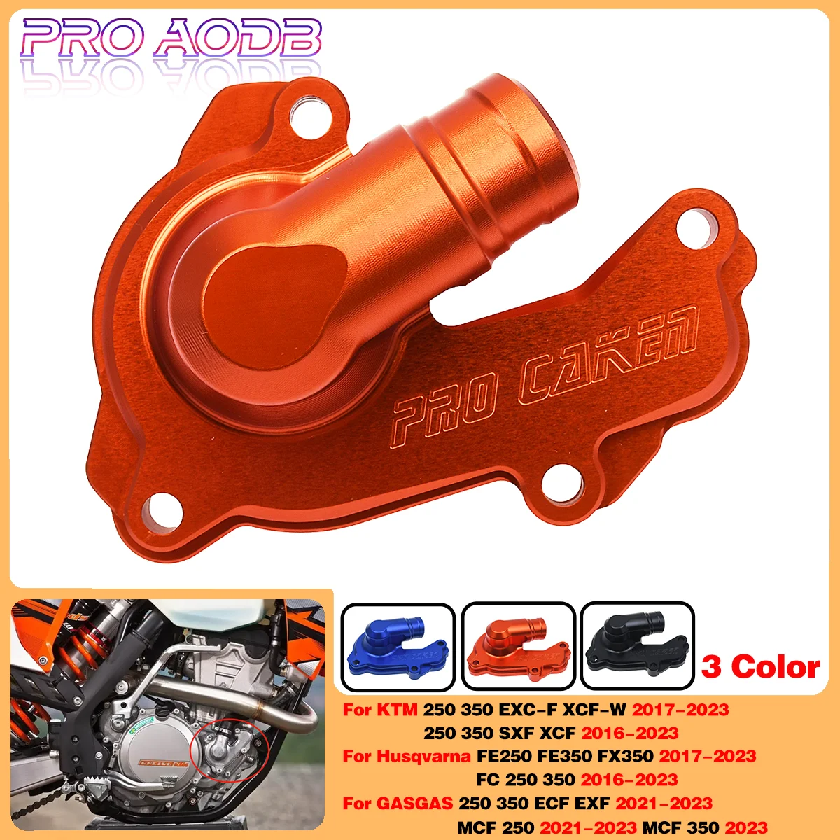 CAKEN pelindung pompa air Motor CNC, penutup pelindung pompa air untuk Husqvarna FE250 FE350 FX350 2017 2018 2019 2023 250 FC 2016 350CC 2023-