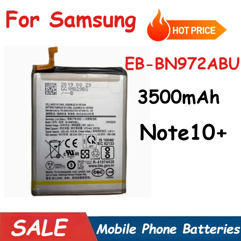 

Аккумулятор EB-BN972ABU 4,4 В, 4170 мАч для Samsung Galaxy Note 10 Plus 10+ SM-N975F N975 F EB-BN 972 970AbuSM-N975DS Batteria
