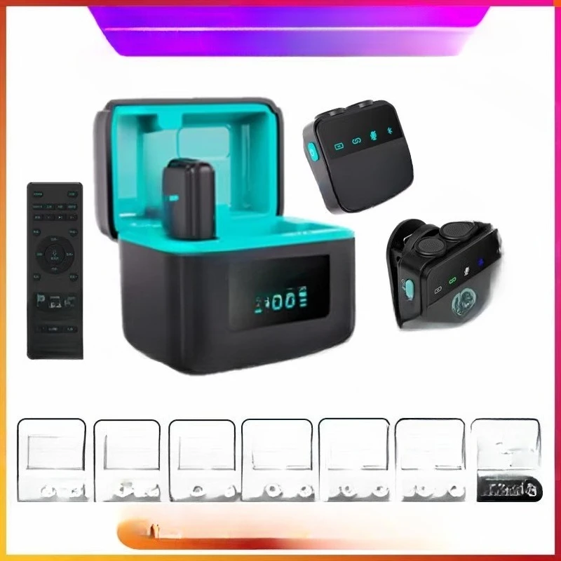 ワイヤレスマイク 首掛けクリップ式 ノイズリダクション ライブ配信/Vlog/抖音動画撮影/屋外撮影専用