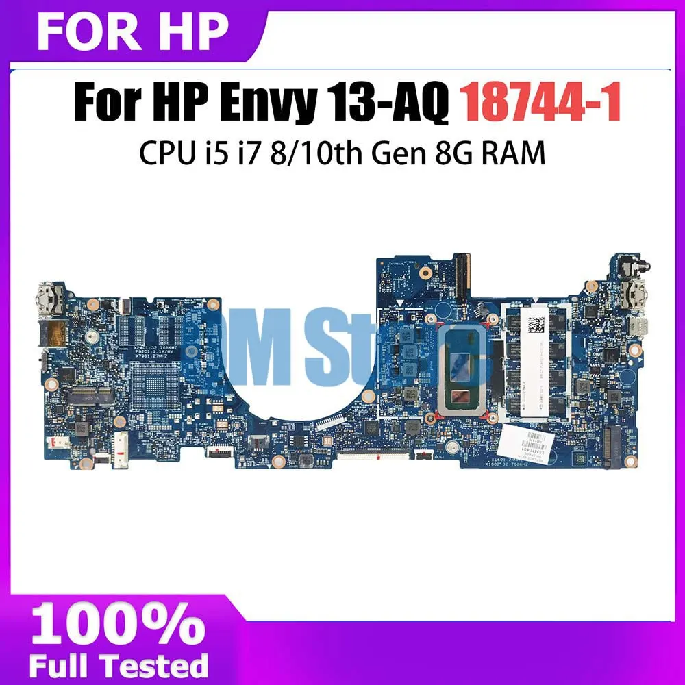 

18744-1 Laptop Motherboard For HP 13-AQ L53413-601 L53411-601 Notebook Mainboard i5 i7 i8 10th Gen 8G RAM Full Tested