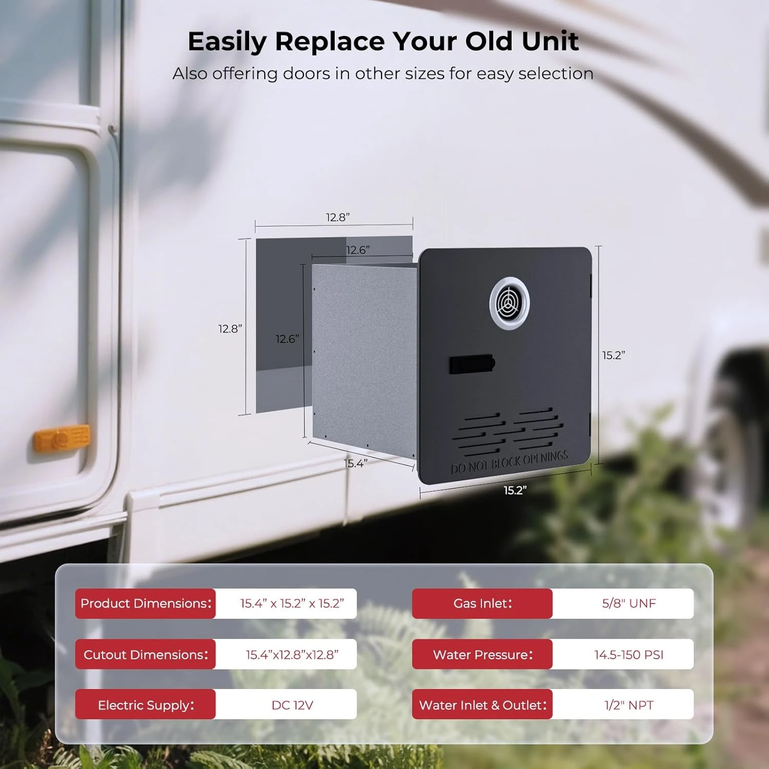RV Tankless Water Heater, Hot Water Heater With Mixing Tank, Door And Remote Controller, High Altitude Performance