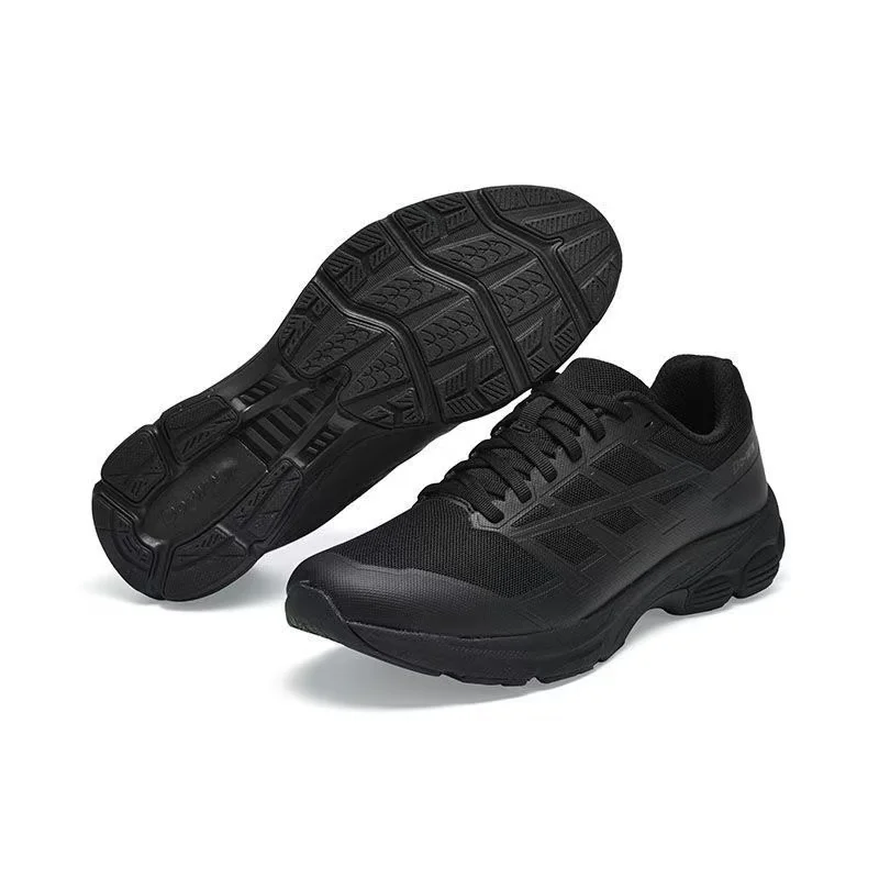

Lightweight, breathable, non-slip, and durable sports shoes for physical training. Black running shoes for training on the field