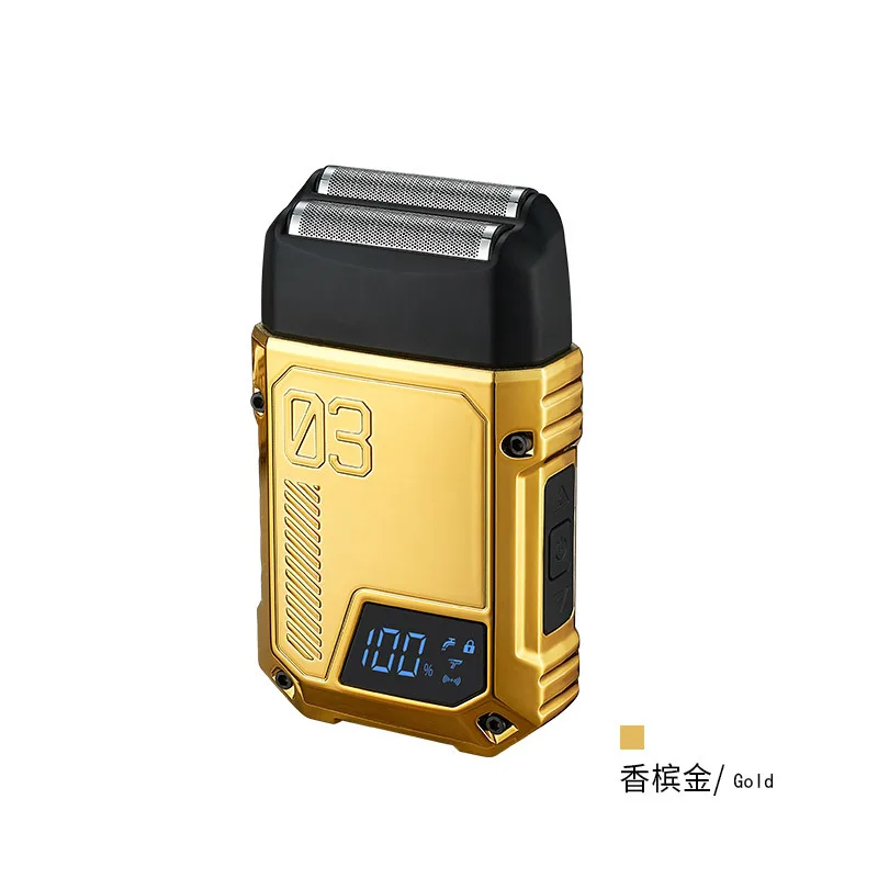 Rechargeable Reciprocating Shaver with Double Stainless Steel Blades, 600mAh Battery, USB Type-C