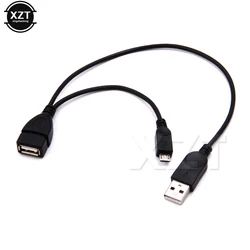 NEW Host Power Splitter Micro USB Male to USB A Male Female Adapter Cable for SAMSUNG/SONY Y Splitter 1 in 2 OTG Cable