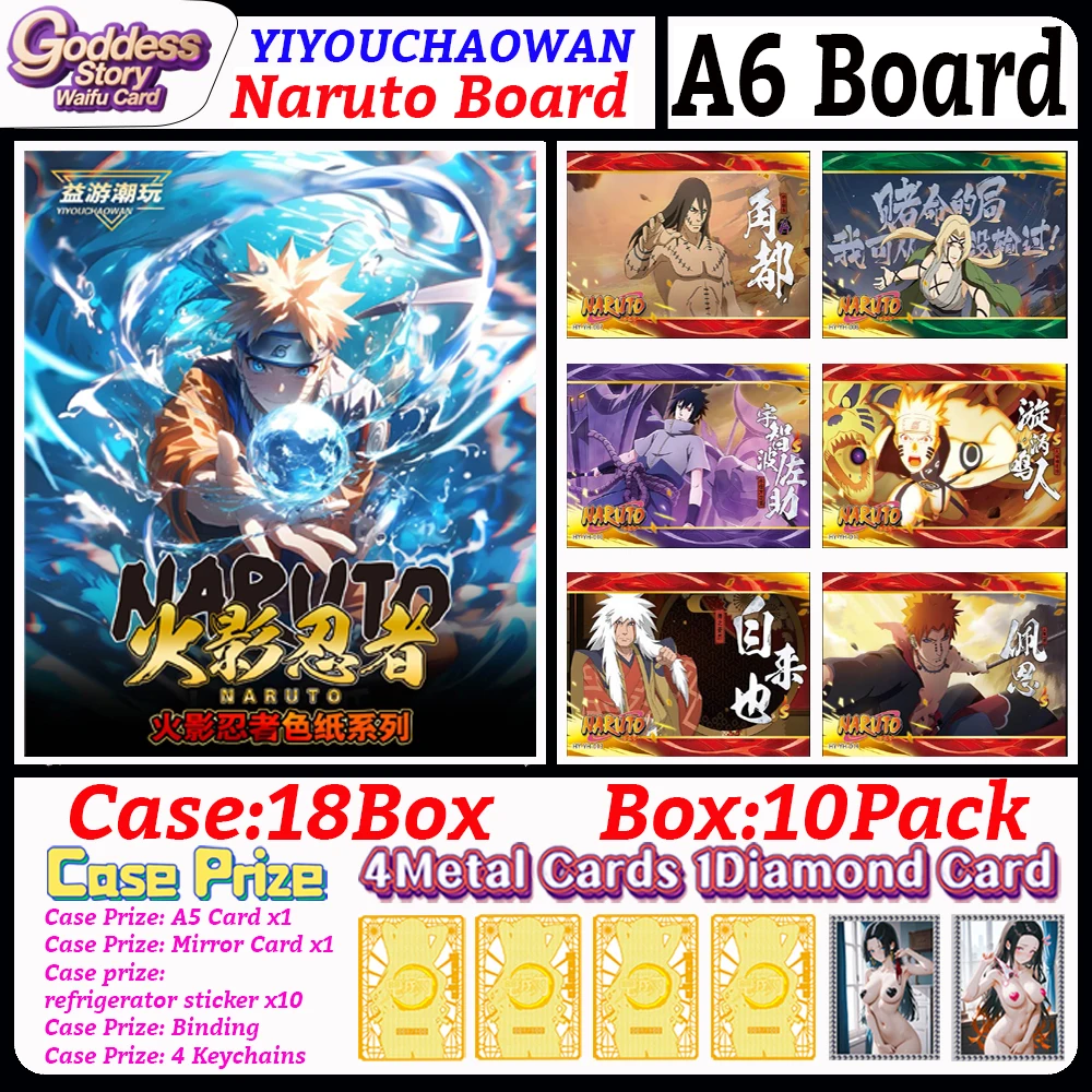 

2025 новейшие доски «YIYOUCHAOWAN» Наруто A6, коллекция карт Наруто, игровые карты, редкая коробка-бустер Doujin, детские игрушки, подарки