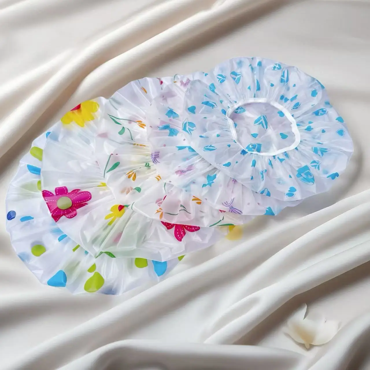 5/10 Stück wasserdichte Duschhauben, wiederverwendbar, farbig, für Haushalt und Küche, zur Schutz vor Dämpfen, hygienische Make-up-Mütze – Detail 6