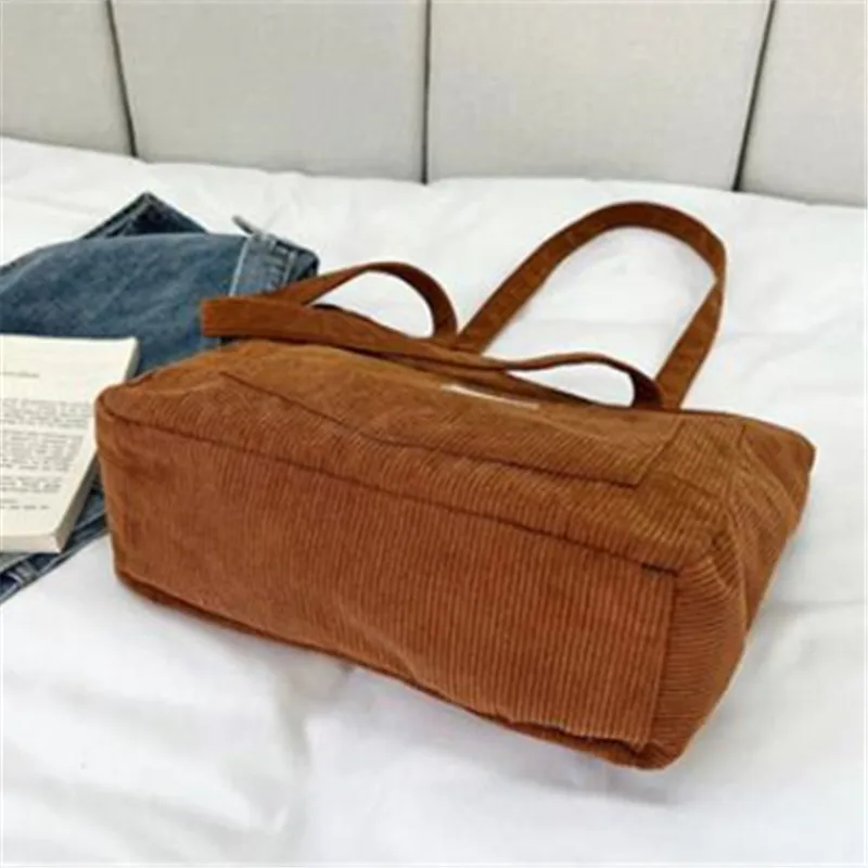 Damen-Cord-Tragetasche, Lässige Große Mode-Unterarmtasche für Ausgehzwecke, Minimalistische Handtaschen Schultertasche – Detail 24