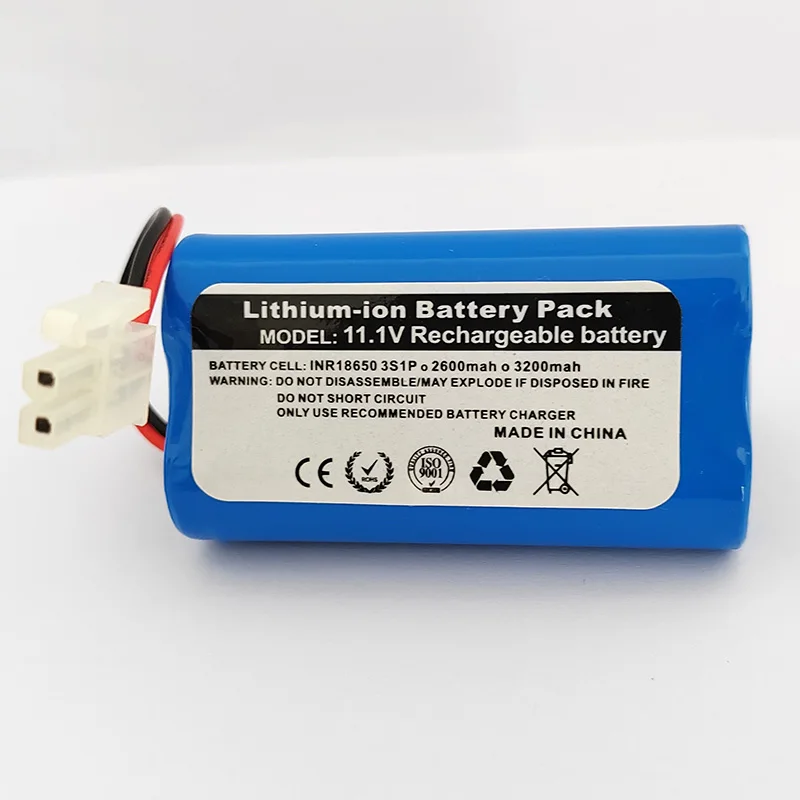 Rechargeable Type Li-ion Battery 11.1V 10.8V 2600mAh 3200mAh 18650 3S1P For TOTAL TVCRR30201 Robot Vacuum Cleaner Battery Pack