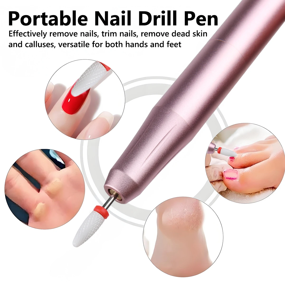 12000RPM Wire Nail Drill Polishing Pen USB Interface Rechargeable Nail Drill Machine Set Portable Manicure Drill Salon Tool