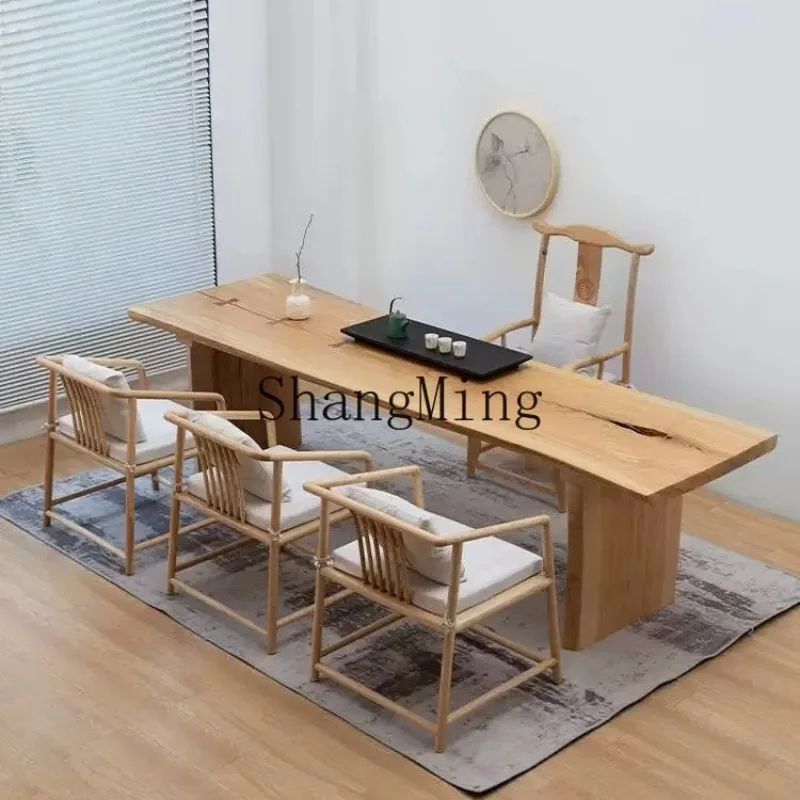 CL table à thé en bois massif table à manger domestique en bois de frêne balcon table à thé journal grand conseil bureau