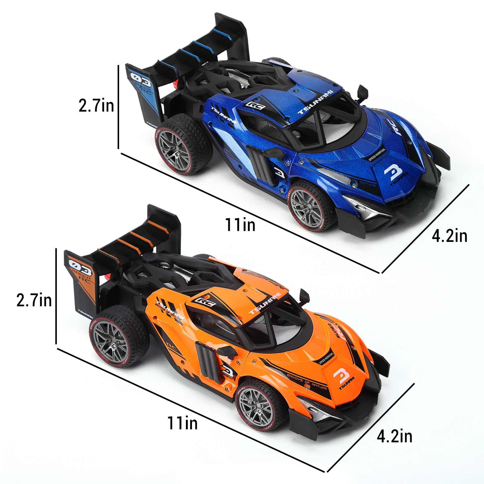 2 Pack Remote Control Drift Car with Spray and Light,Fog Mist High Speed Racing Cars,2.4GHZ 4WD Off Road Toy Vehicle for Adults