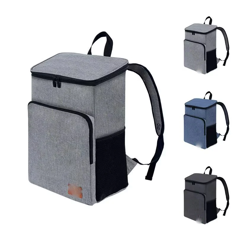 1pc, Large Insulated Lunch Backpack Cooler Bag - Waterproof Oxford Fabric Rectangular Travel Beer Cooler With PEVA Lining
