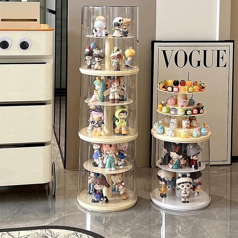 

Вращающаяся стойка для витрин Mystrey, многослойный шкаф для экшн-фигурок ручной работы, акриловая коробка для витрин, Штабелируемый дизайн