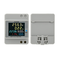 6IN1 DIN-Rail Single Phase Energy Meter AC40V-300V 100A Voltage Current Power Factor Meter Monitor Electricity Energy Tester