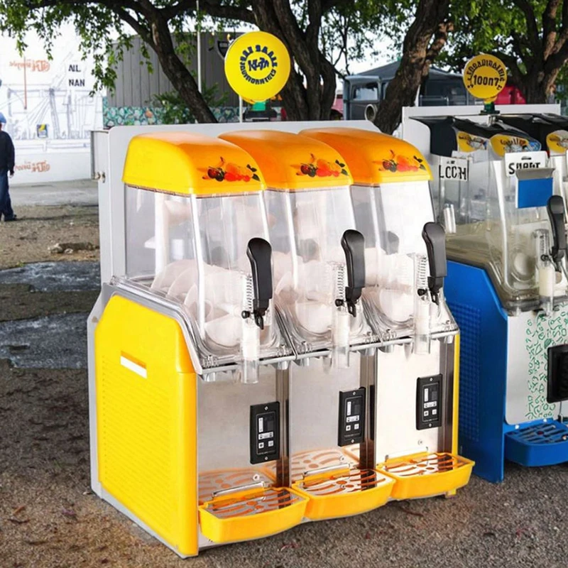 

Commercial Stainless Steel Slushie Machine Lushy Function Ice Cream Machine With 3 Tanks Drink Dispenser For Restaurant