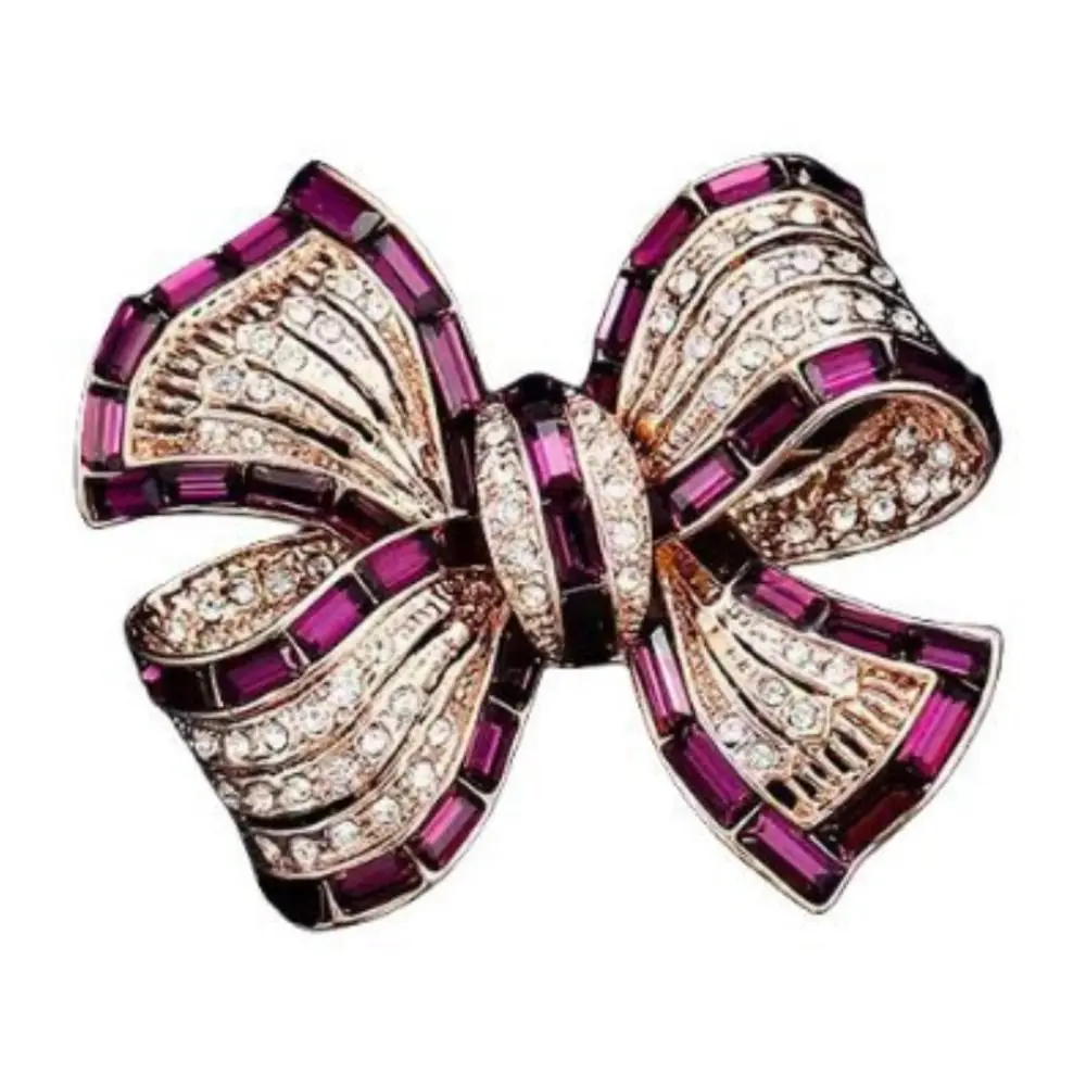 New Luxury Rhinestone Chic Bowknot Brooch Party Gifts Badge Bow Brooches Pins Jewelry Accessories Lapel Pin for Men Women