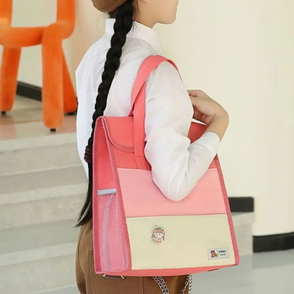 Canvas Tote School Bag Stationery Bag Wear-resistant Students Tutorial Bag School Supplies Large Capacity After-school Handbag