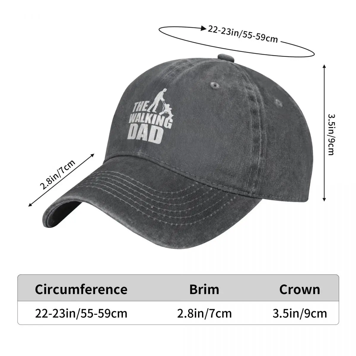 The Walking Dad Funny Baseball Caps Distressed Washed The Walking Dead Father Day Snapback Cap Unisex Outdoor Adjustable Fit Hat image 4