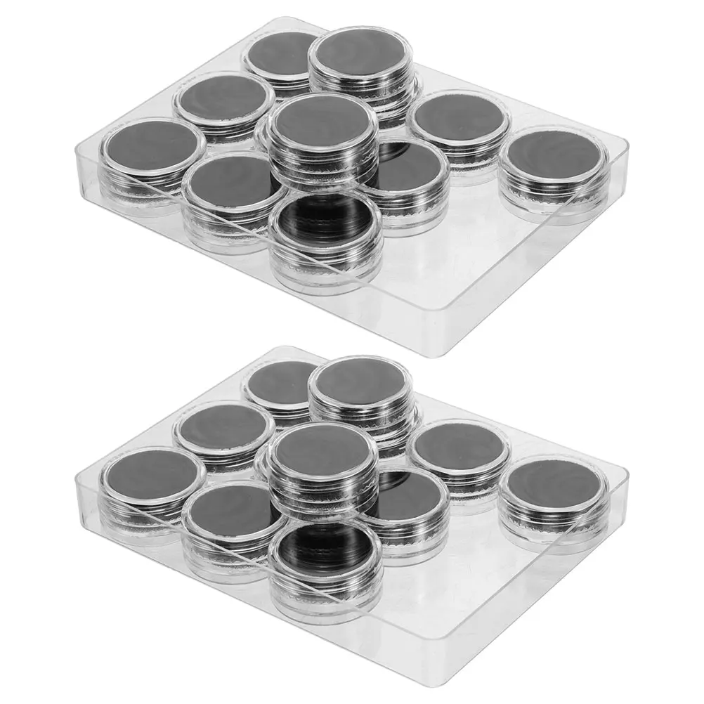 

2 Sets Acrylic Bare Stone Box Ring Holder Display Tray Face Loose Gemstone Foam