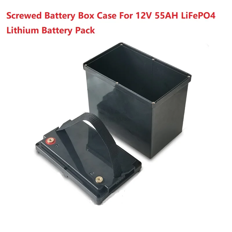 Screwed Plastic LiFepo4 Battery Case Box Housing Removable Easy Maintenance For 12V 55AH Lithium For RV Solar Energy Storage